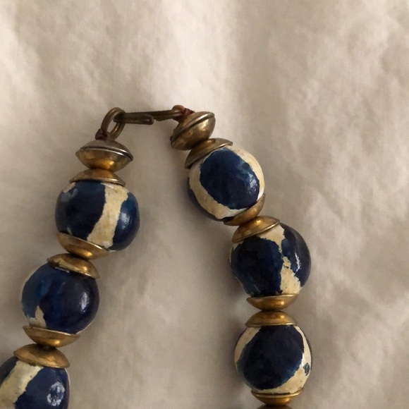 African Bead Necklace 19” hand painted - Picture 3 of 5